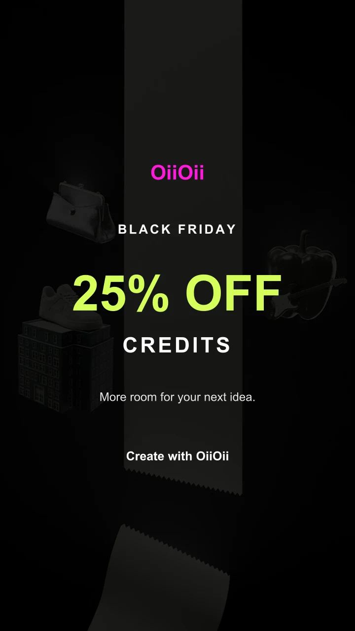 OiiOii黑色星期五創意顯示25%折扣積分。